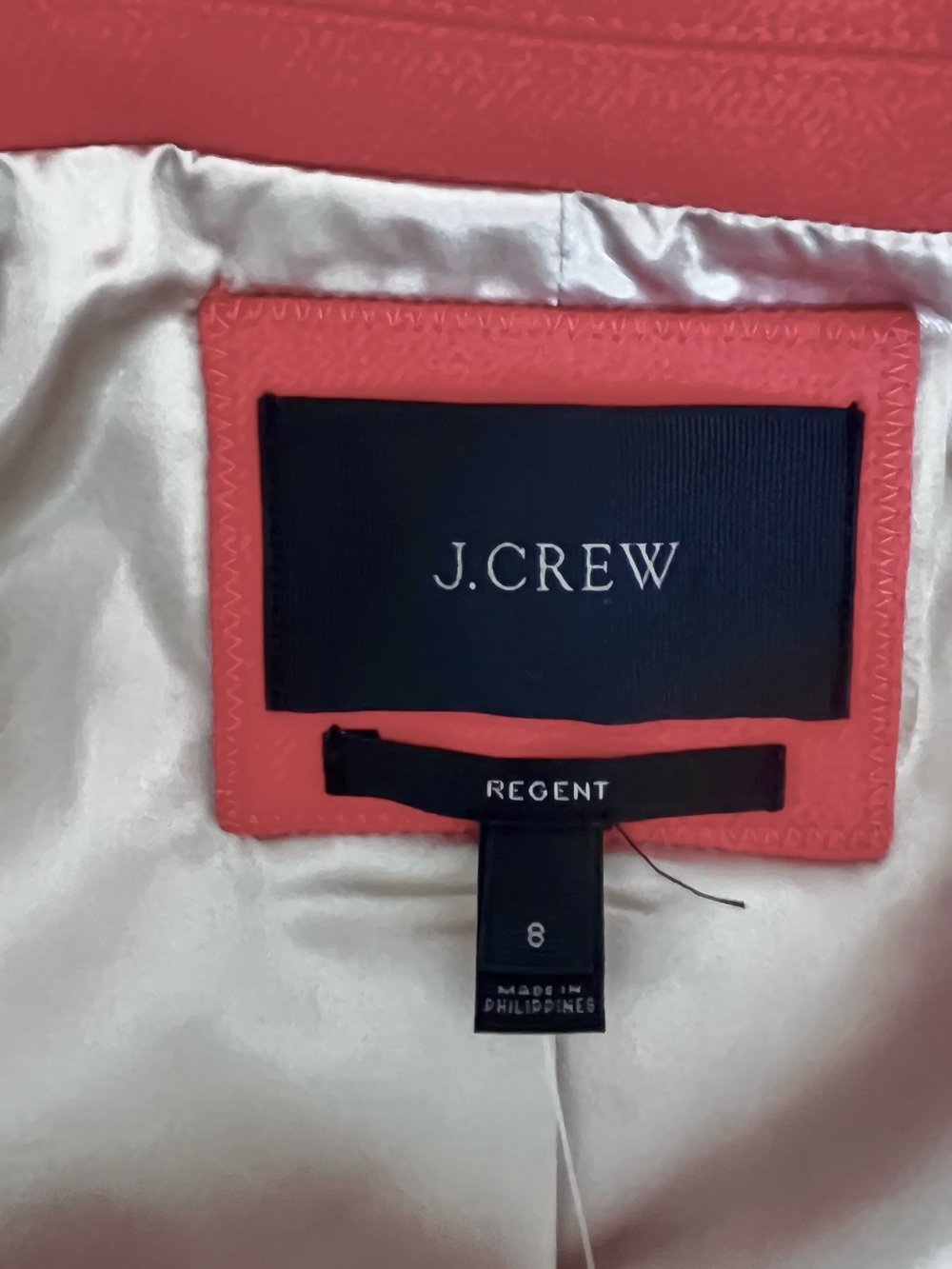 NWT J.Crew Regent Topcoat Coral Poppy * - Picture 11 of 11